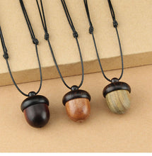 Load image into Gallery viewer, Vintage ebony acorn pendant simple literary accessories