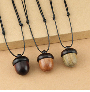 Vintage ebony acorn pendant simple literary accessories