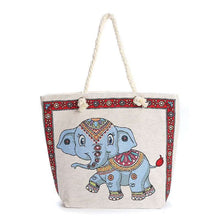 Load image into Gallery viewer, Double-sided Ethnic Style Embroidery Bag Women&#39;s Live Embroidery Peacock Elephant Canvas Bag