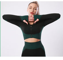Load image into Gallery viewer, Sports Yoga suit running fitness nylon quick drying long sleeved trousers set women