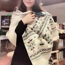 Load image into Gallery viewer, Shawl women&#39;s outfit imitation cashmere scarf, autumn and winter cape, blanket, dual-purpose ethnic style tourism