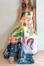 Load image into Gallery viewer, New Suspender Printed Sleeveless Large Swing Dress