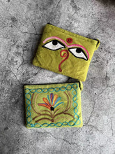 Load image into Gallery viewer, Nepali Hand-embroidered Suede Ethnic Style Mini Coin Purse Pocket Card Bag Short Fabric Coin Bag