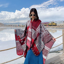 Load image into Gallery viewer, Split thick fashion Tibetan shawl Scarf