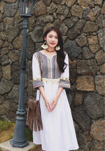 Load image into Gallery viewer, Ethnic Style New Spring and Summer Splicing Patch Cotton Linen Tassel Dress