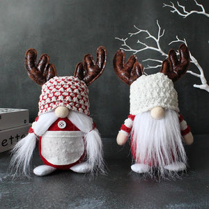 Christmas antler Rudolph elk faceless Old Man Doll dwarf doll decoration