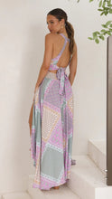 Load image into Gallery viewer, Summer New Fashion Print Lace Panel Long Dress