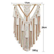Load image into Gallery viewer, Cotton rope woven tapestry Bohemian tassel wall hanging hand-woven tassel tapestry