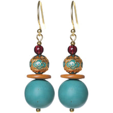Load image into Gallery viewer, Original Design Antique Earrings Female Turquoise Show White Retro Atmosphere Earrings with No Pierced Ears Advanced Exquisite