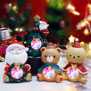 Christmas star lights small night Lights Decorations scene layout luminous decorations Santa Claus gifts Snowman gifts