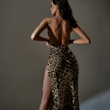 Load image into Gallery viewer, Summer New Fashion Print Slim Fit Split Open Back Bra Strap Dress