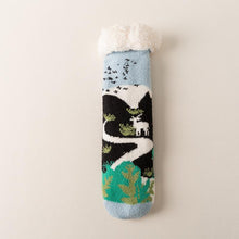 Load image into Gallery viewer, Lamb cashmere stockings children&#39;s winter thickened warm home sleep stockings silicone antiskid floor stockings middle tube women&#39;s stockings antifreeze
