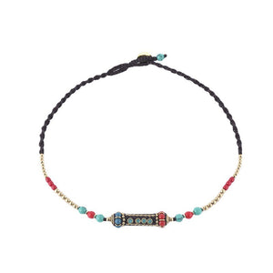 Tibetan ethnic style Nepal beads woven clavicle chain retro simple Joker fashion niche necklace