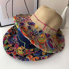 Load image into Gallery viewer, Shade hat beach women&#39;s summer ethnic style sunscreen straw hat