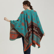 Load image into Gallery viewer, Faux cashmere split shawl stylish thermal scarf Christmas gift double-sided thick shawl