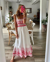 Load image into Gallery viewer, Summer New Lace up Printing Sweet and Elastic Bohemian Style Dress