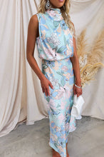 Load image into Gallery viewer, Summer New Light Mature Style Sleeveless Lace Printed Satin Dress