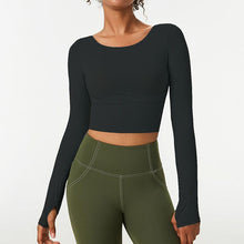 Load image into Gallery viewer, Autumn and winter seamless integrated yoga jacket with chest pad nude sports jacket yoga suit long sleeve
