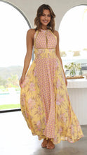 Load image into Gallery viewer, Summer New Fashion Print Lace Panel Long Dress