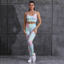 Load image into Gallery viewer, Tie-dye yoga sports suit women&#39;s spring and autumn lightweight fashion slim and quick-drying yoga clothes