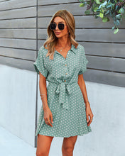 Load image into Gallery viewer, Polka-dot nipped-in dress summer A-line dress