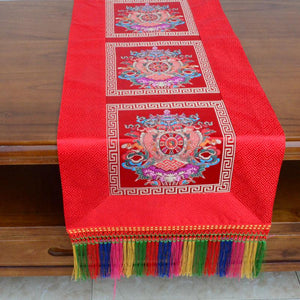Tibetan-style folk tablecloth retro long table tea tablecloth Buddha hall decoration