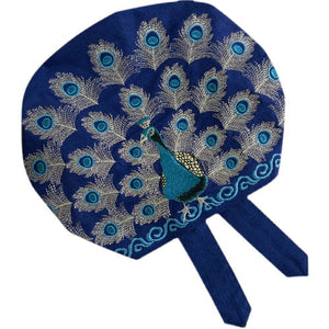 National style embroidered thin cotton and linen hat Women's hat Peacock embroidered hat Tie scarf hat