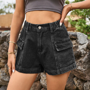 Sexy denim cargo shorts hot pants