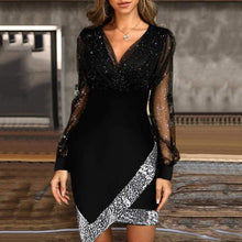 Load image into Gallery viewer, Mesh stitching sexy dress women