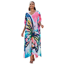 Load image into Gallery viewer, Cotton Watermark Printed Beach Blouses Robe-style Holiday Sunscreen Blouses Bikini Blouses