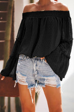 Load image into Gallery viewer, Long sleeve flared chiffon strapless neck openwork blouse