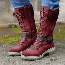 Load image into Gallery viewer, Mid-high women&#39;s boots autumn and winter new style slope with thick with wool stitching Martin boots