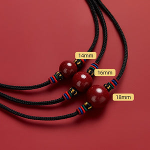 Cinnabar rough transporter beads amethyst sand pendant men's and women's necklace fashion collarbone chain Honmei year jewelry gift