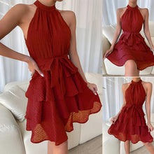 Load image into Gallery viewer, Women&#39;s panels sleeveless ruffled dresses