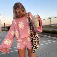 Load image into Gallery viewer, Women&#39;s fashion casual colorful flower sweater knit suit