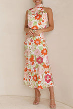 Load image into Gallery viewer, Summer New Light Mature Style Sleeveless Lace Printed Satin Dress