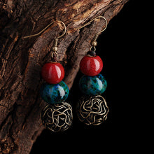 Load image into Gallery viewer, Original Handmade Ceramic Earrings Tibetan Jewelry Ethnic Wind Earrings Retro Literary Earrings