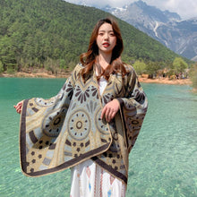 Load image into Gallery viewer, Tibetan ethnic shawl grassland thickened cloak scarf