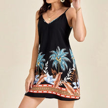 Load image into Gallery viewer, Summer new women&#39;s slip skirt tropical camouflage print dress