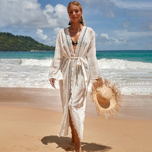 Load image into Gallery viewer, New Lace Collar Cardigan Beach Vacation Sunscreen Suit Bikini Cover Up