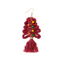 Load image into Gallery viewer, Christmas Earrings female creative cartoon christmas Bohemian tassel woven handmade earrings