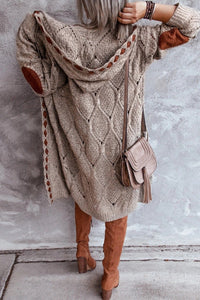 Sweater cardigan women's long-sleeved mid-length sweater coat