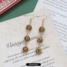 Load image into Gallery viewer, Original niche Nepal exotic Tibetan ethnic earrings retro temperament simple earrings show face thin earrings.