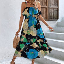 Load image into Gallery viewer, Printed Long Skirt Hawaii Beach Skirt Sleeveless Suspender Bra Printed Long Skirt