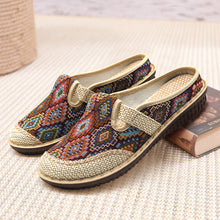 Load image into Gallery viewer, Women&#39;s New Ethnic Style Half Slippers Linen Casual Fisherman&#39;s Shoes Soft Soled Mother&#39;s Shoes