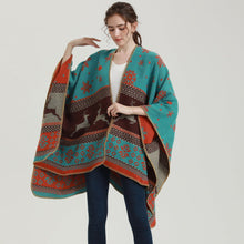 Load image into Gallery viewer, Faux cashmere split shawl stylish thermal scarf Christmas gift double-sided thick shawl