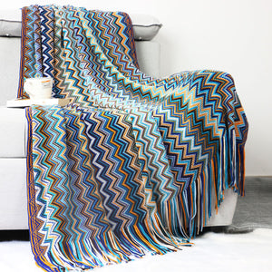 Bohemian velvet blanket knitted blanket