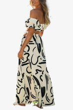 Load image into Gallery viewer, Summer New Bubble Sleeve Top Hollow Large Swing Long Dress Split Skirt Set