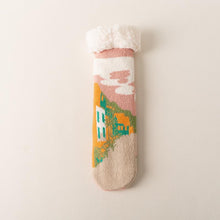 Load image into Gallery viewer, Lamb cashmere stockings children&#39;s winter thickened warm home sleep stockings silicone antiskid floor stockings middle tube women&#39;s stockings antifreeze
