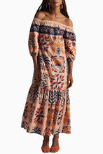 Load image into Gallery viewer, Summer New Retro Print Off Shoulder Loose Pocket Dress